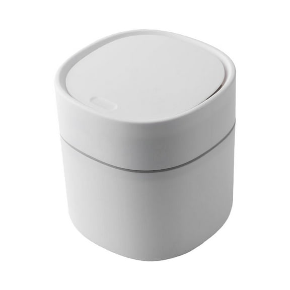 IBASETOY Compact White Tabletop Trash Can Easy to Paper Container