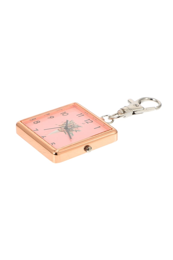 Small Pocket Watch Pink Retro Alloy Attach to Backpack 1Set