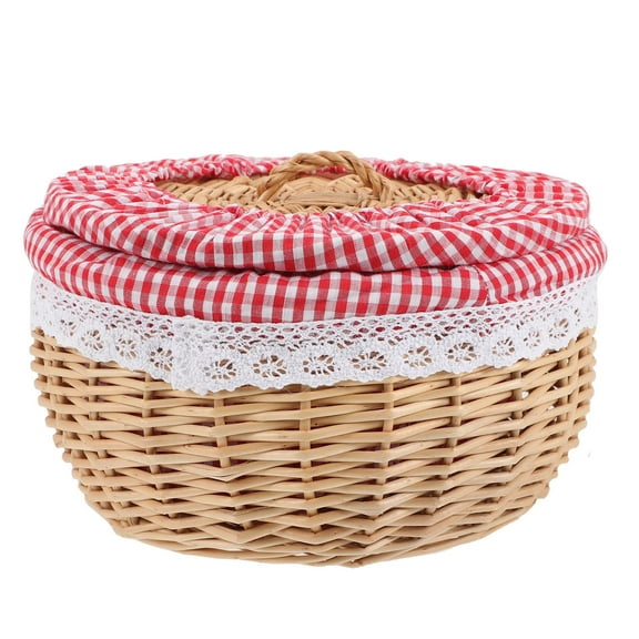 IBASETOY Woven Bread Basket for Serving Natural Color Wicker Bread Holder and Fruit Storage Basket