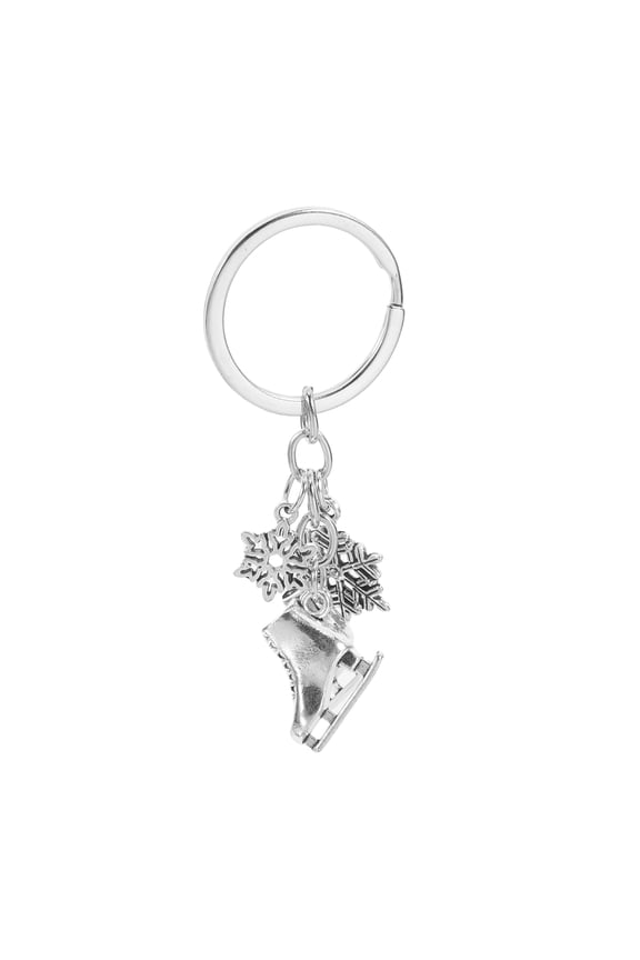 Snowflake Keychain Silver Zinc Alloy Fashionable Design Decoration for Parties 1Pack