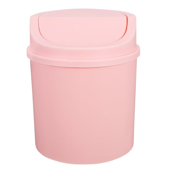 IBASETOY Space Efficient Small Trash Bin Pink Plastic for Professionals in Bedroom 1Pack