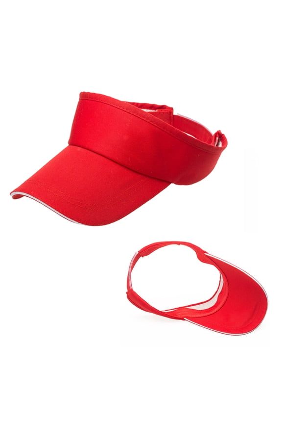 Sport Wear Athletic Visor for Summer Use Adjustable Red 1Set
