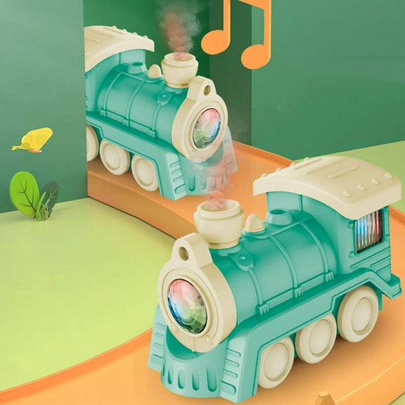 IBASETOY Spray Function Train Toy Green Plastic Train Shape For Gift Giving With Imagination Stimulation 1 Set