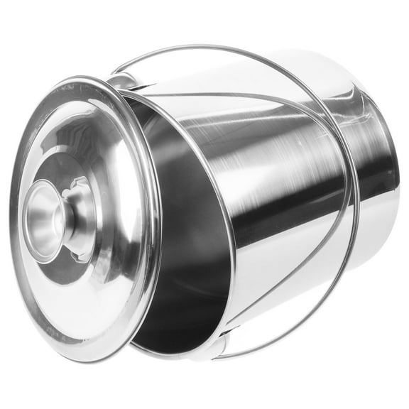 IBASETOY Metal Storage Bucket with Lid Portable Stainless Steel Container for Kitchen