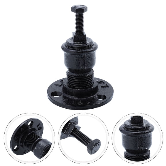IBASETOY Iron Handrail Bracket Wall Mounted Banister Rail Support in Black for Home