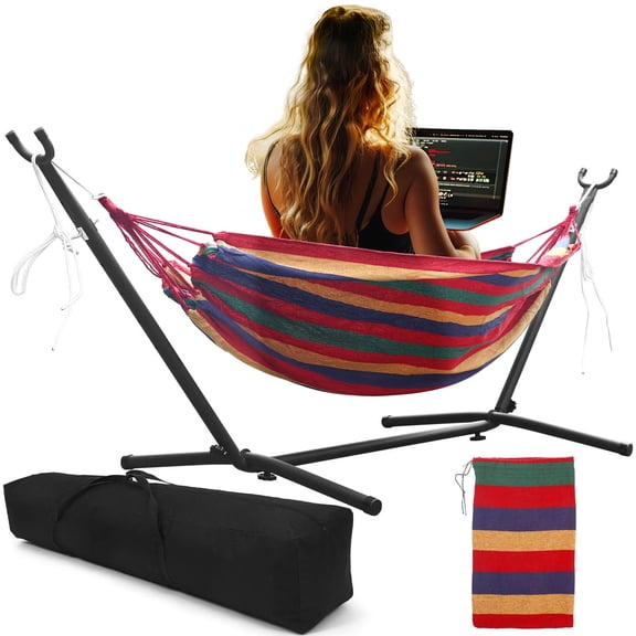 IBASETOY Stand-alone Hammock Portable Canvas 1 Set for Campers