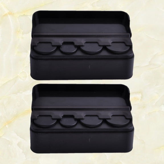IBASETOY 2Pcs Black Plastic Coin Holder Car Storage Box for Organizing Loose Change and Money