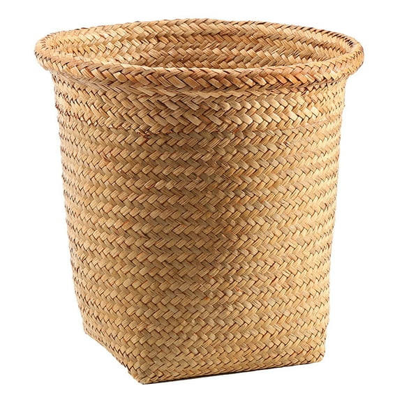 IBASETOY Round Storage Basket Wicker Straw Household Items for Laundry Room 1Set