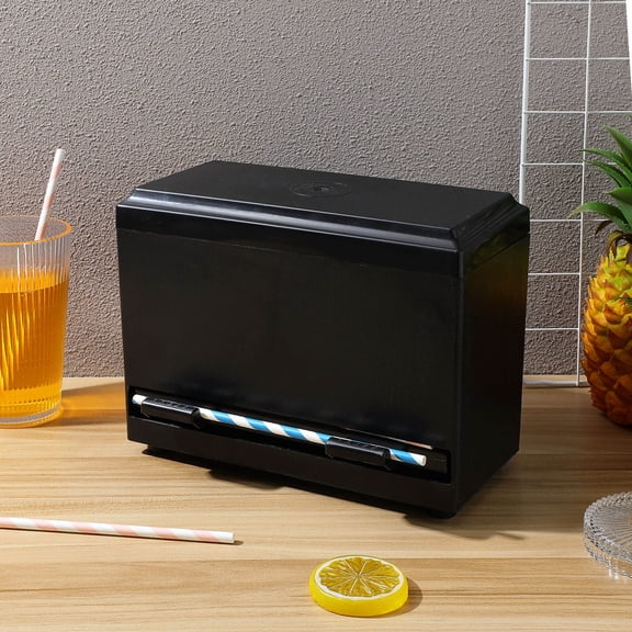 IBASETOY straw organizer Straw Box Plastic Automatic Straw Dispensing Daily Use 1Set