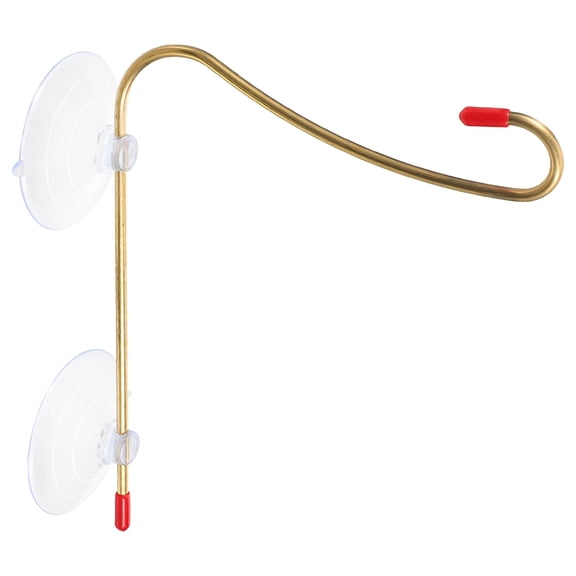 IBASETOY Copper Hanging Basket Hooks for Window Mount Bird Feeder with Decorative Suction Cup