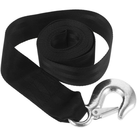 IBASETOY Heavy Duty Boat Trailer Winch Strap with Hooks Black Tow Strap for Vehicle Towing