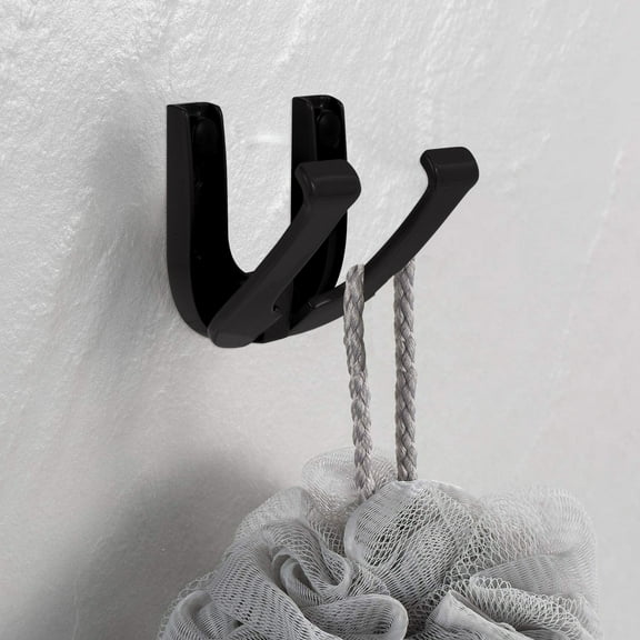 IBASETOY Black Aluminum Foldable Wall Hook Hideaway Coat and Towel Hanger for Home Use with Strong Bearing