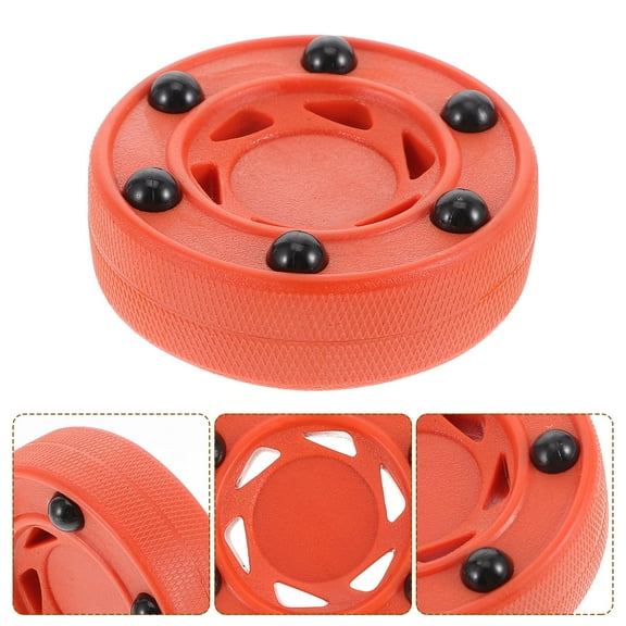 IBASETOY Professional Roller Hockey Training Puck Red High Impact Nylon Construction for Court and Arena Use