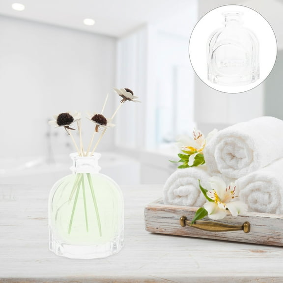 IBASETOY Transparent Glass Diffuser Bottles for Essential Oils and Decor 4 Pieces 100ml Each