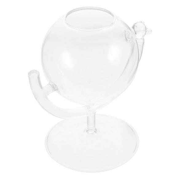 IBASETOY Elegant Transparent Glass Goblet for Home Office or Restaurant Storage Use 1pc Globeshaped Design