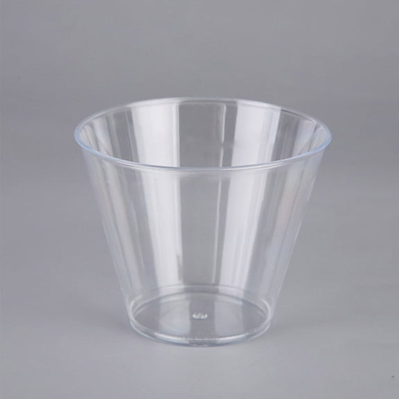 IBASETOY 50 Pcs 30ml Clear Plastic Disposable Tasting Cups Thick Drinking Tumblers for Weddings and Parties