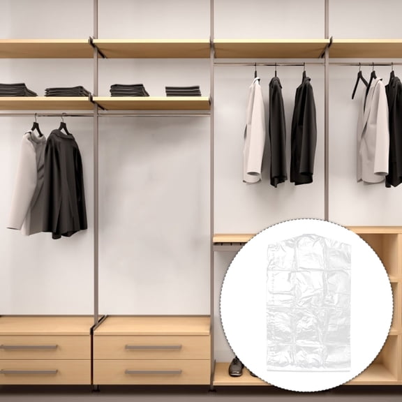 IBASETOY Transparent Plastic Suit Cover for Dust Protection Ideal for Storing Dresses Suits Coats Shirts 30pcs 60x130cm