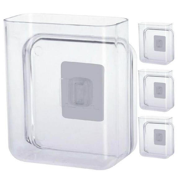 IBASETOY 4Pcs Punch Free Transparent Wall Phone Bracket for Home Organization and Phone Support