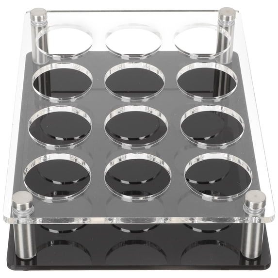 IBASETOY Acrylic Shot Glasses Dispenser and Holder Black 12 Slots for Bar and Party Use
