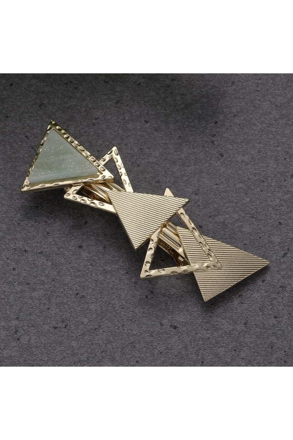 Triangle Hair Barrette Metal Barrettes for Women in Light Green Spring Hair Decoration 1Pack