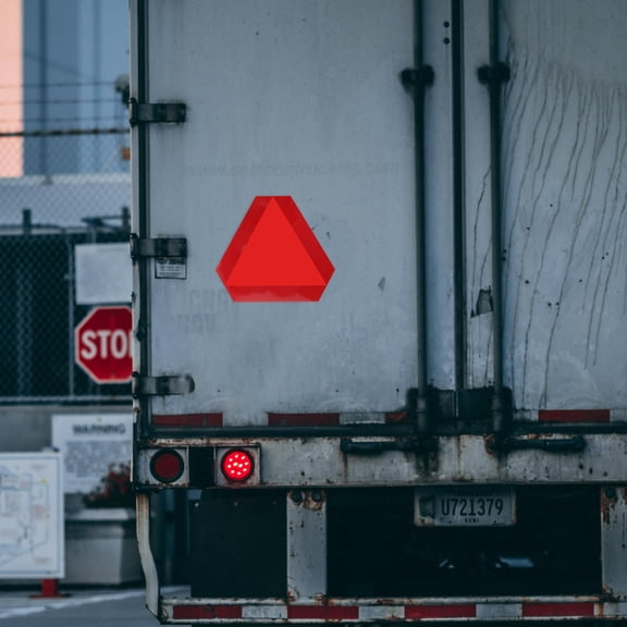 IBASETOY Reflective Slow Moving Vehicle Triangle Sign Red Aluminum Stainless Steel