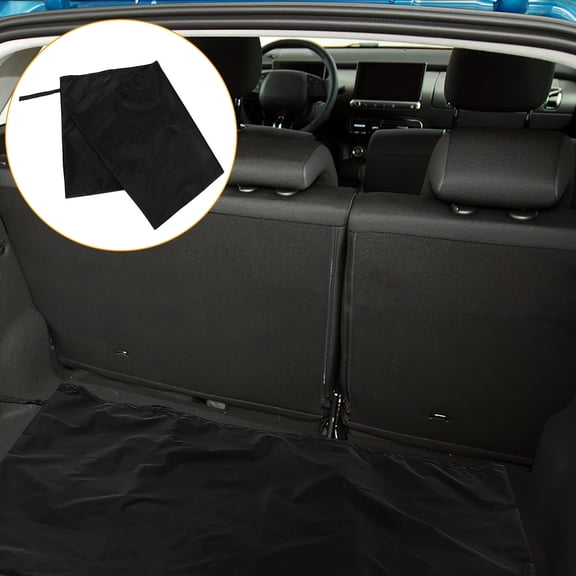 IBASETOY Car Trunk Mat Double Layer Black Cloth with Nonslip Stability for Vehicle and Outdoor Use