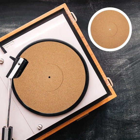 IBASETOY Orange Cork Turntable Mat Non Slip Vinyl Record Protective Pad for Home Use Record Player Accessories