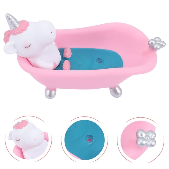 IBASETOY Practical Pink Unicorn Soap Holder for Bathroom and Small Item Storage