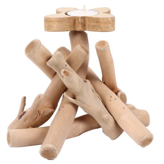 IBASETOY Wooden Driftwood Candle Stand Unique Gift for Home and Parties