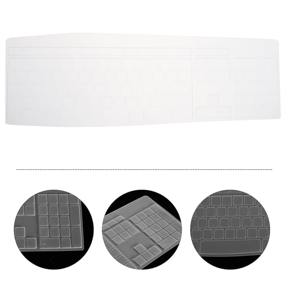 IBASETOY Flexible White Silicone Keyboard Skin Cover Protector for Computer Keyboard Noise Reduction