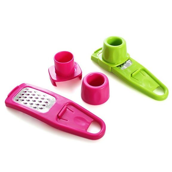 IBASETOY Garlic Grinder Garlic Cutter Stainless Steel 1Pcs Rose Red Hands-Protecting Cover