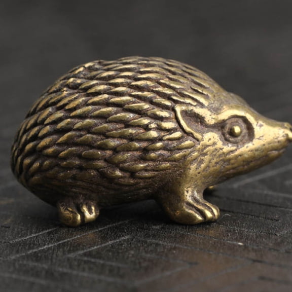 IBASETOY Vintage Brass Hedgehog Shaped Figurine Decorative Object for Home Decoration 1 PCS