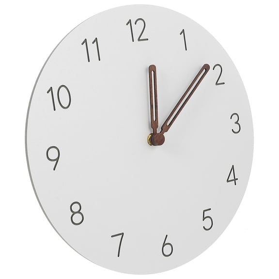 IBASETOY Wall Clock Small Round White Wood Timekeeping for Friends Home Decor 1Pcs