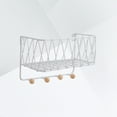 thumbnail image 1 of IBASETOY White Storage Rack with Hooks Wall Mounted Hanging Holder for Books Plants and Small Ornaments, 1 of 8