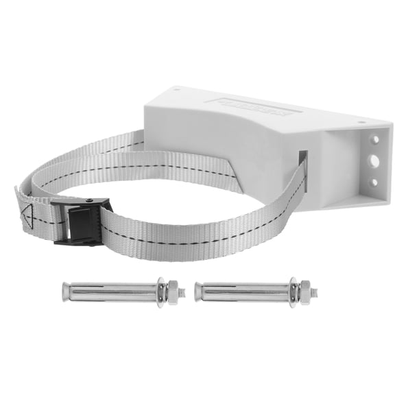 IBASETOY White Wall Mounted Propane Tank Holder Gas Cylinder Bracket with Adjustable Strap for Secure Support