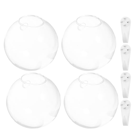 IBASETOY Wall Mounted Glass Vase for Hydroponic Plants Transparent Modern Design for Home Decoration 1 Set