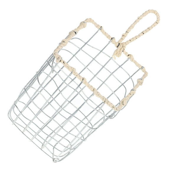 IBASETOY Metal Wall Basket with Handle for Hanging Kitchen Storage and Bread Fruit Organization