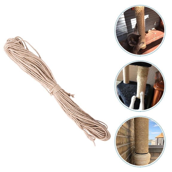 IBASETOY Khaki Sisal Rope for Cat Tree Replacement with Firm Multi Strand Weaving for Household Use