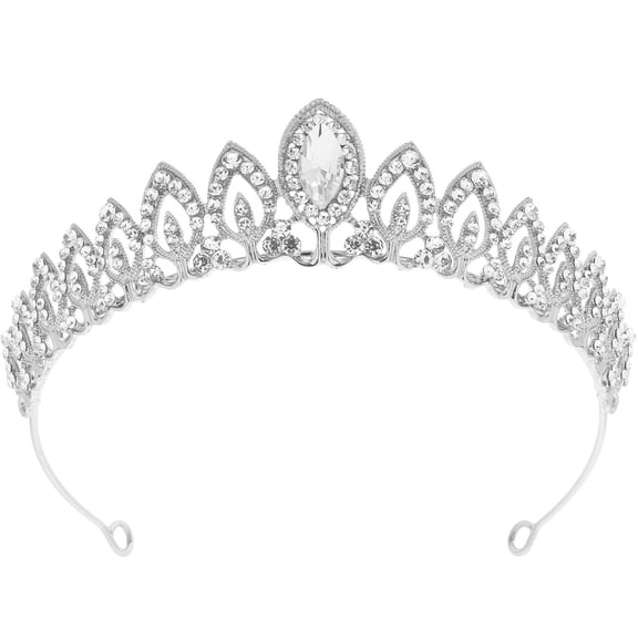 IBASETOY Wedding Rhinestone Crown Crown for Women in Silver 1Set