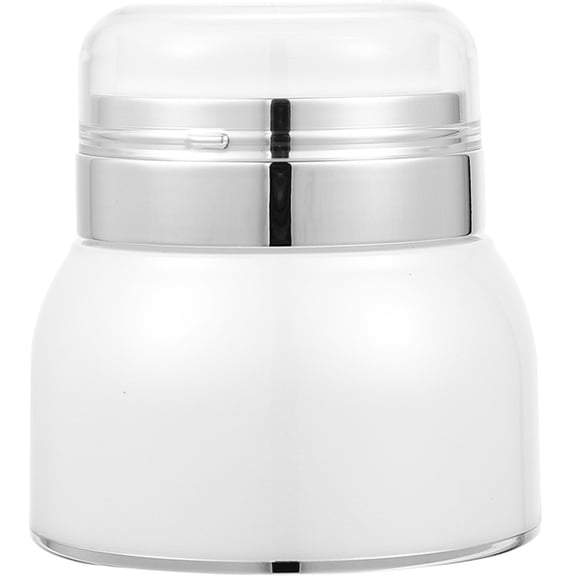 IBASETOY White Airless Pump Dispenser Bottle for Travel Toiletries and Creams Plastic Storage Container 2 oz