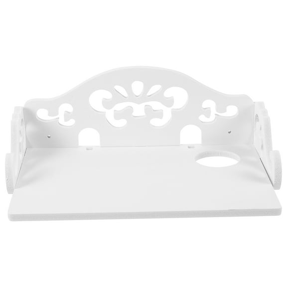 IBASETOY 1Pc White Wall Mounted Router Storage Rack with Strong Load Bearing for Bedroom