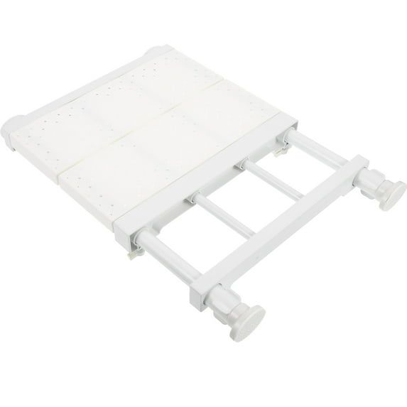IBASETOY White Expandable Tension Shelf Strong Retractable Storage Rack for Home Use Easy Install Carbon Steel 29.5 to 47.2 inches