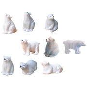IBASETOY Resin Polar Bear Decorations, White, for Indoor and Outdoor Use, 9Pcs