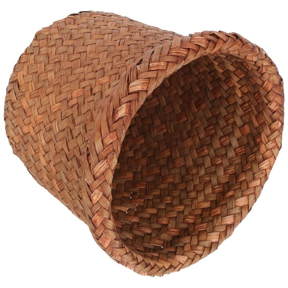 IBASETOY Wicker Trash Basket Small Garbage Can Simple Household Item 1Pack