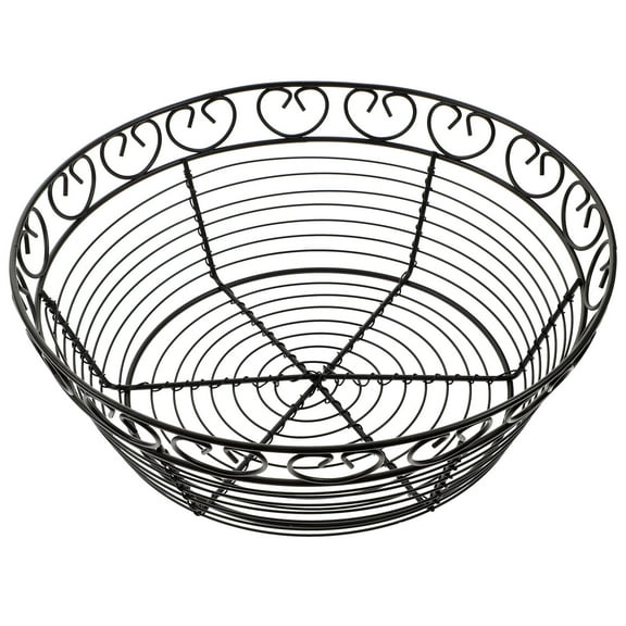 IBASETOY Black Iron Wire Bread Basket for Serving Multiuse Household Storage and Fruit Display