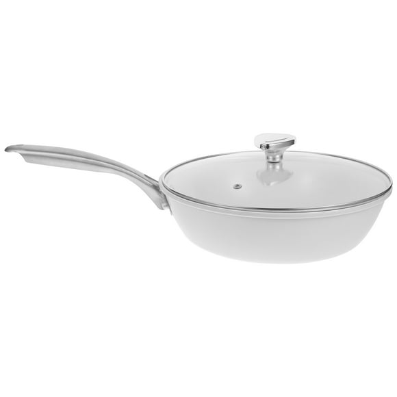 IBASETOY Wok Skillet Ceramic Pot with Lid Shell Ceramic Everyday Use 1Pack