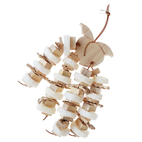 IBASETOY Wood Blocks Bird Toys Parrot Chew Toy Bite Resistant Colorful 1Set