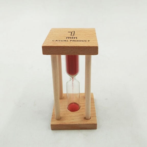 IBASETOY One Minute Sand Timer Hourglass Sand Clock Decorative Wood Game Timer 1Pcs