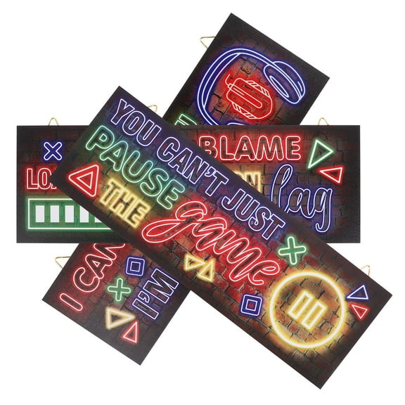 IBASETOY Wooden Game Decorations for Wall Art Multi Color Gaming Accessories 3pcs