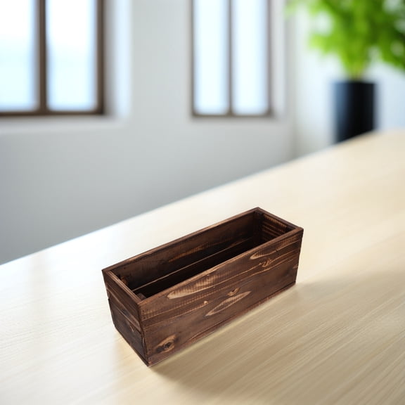 IBASETOY Wood Planters Brown Rectangular Box for Homeowners Outdoor 1Set